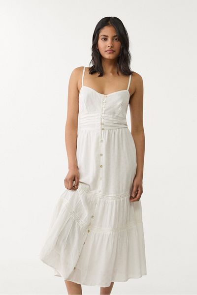 Stradivarius Long flowing button dress