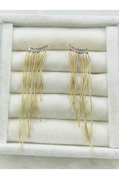 DS DİAMONDSHOP Re-Season Zircon Stone Earrings Dangle Model Bkyp- 202504668