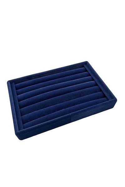 MeGass Dekor Domestic Production Small Size Suede Fabric Navy Blue Color 22.5/14.5 cm Roll Drawer Ring Stand