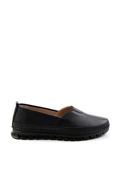 Bambi Black Leather Women's Casual Shoes K01518015103