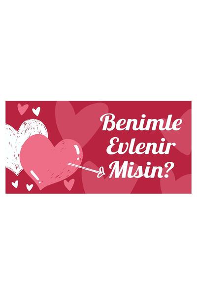 New Jargon Evlilik Teklifi Afişi Pankartı Benimle Evlenir Misin 100 X 50 Cm