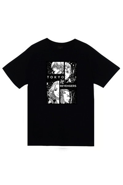 fame-stoned Tokyo Revengers Anime Štampano Unisex 100% pamuk Crna T-shirt