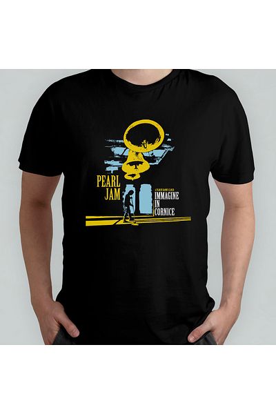Pixxa Μπλουζάκι Unisex Crew Neck 100% Cotton Pearl Jam Μοντέλο 4