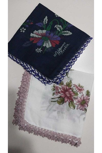 Papatyam Beaded Crochet 2 Pcs/Written/3.5 Edge/Vintage/Dowry Yemeni 80X80