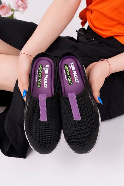 Akgün Γυναικείες μαύρες παντόφλες Memory Foam Clima Comfort Sabo