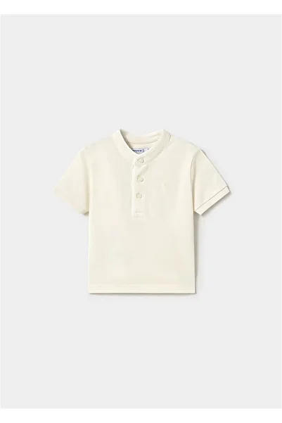 MAYORAL Baby Boy Mao Collar T-Shirt Beige 1107