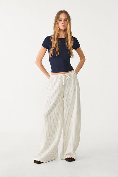 Stradivarius Flowing striped trousers