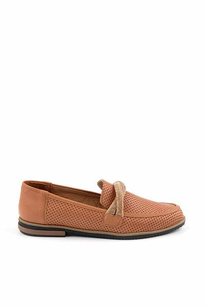 Bambi Tan γνήσιο δέρμα Γυναικεία Loafer Παπούτσια Κ 01586213303