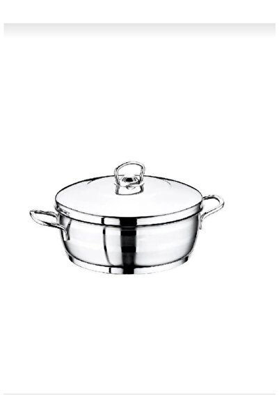 CENGİZ ÇEYİZ Safinox Flavia Çelik Basık Tencere 32X10 cm 8 Litre