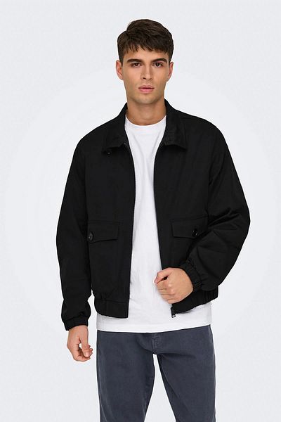 Only & Sons Onsron Harrington Jacket Otw Vd Black Men's Jacket 22031608
