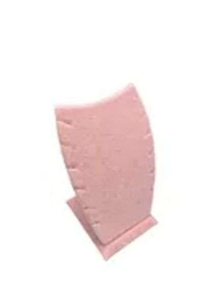MeGass Dekor Model Suede Fabric Pink Color 12/8 Cm Necklace - Chain Stand