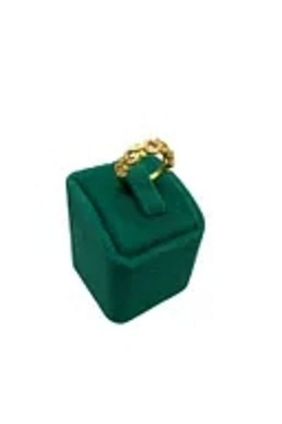 MeGass Dekor Domestic Production Suede Fabric Green Color Single Ring Display Accessory