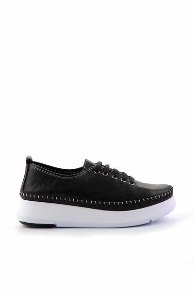Bambi Schwarze Damen-Freizeitschuhe aus echtem Leder K 01908005203