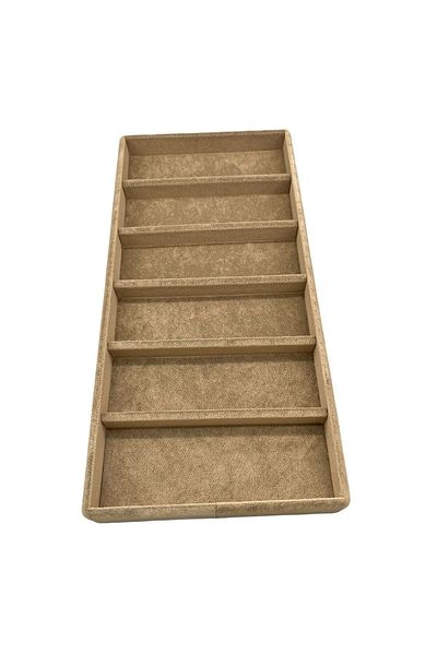 MeGass Dekor Εγχώριας παραγωγής Lefkoşa Μοντέλο Suede Fabric Milk Coffee Χρώμα 38cm /19cm Βάση Οθόνης Γυαλιών Συρτάρι
