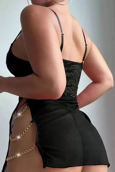 ATİLLA ÖZER Mini rochie neagră cu bretele decoltate