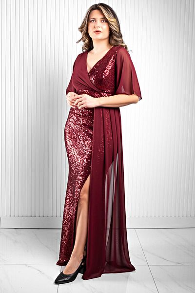 Modaviki Rochie de zi cu zi frumoasă cu motiv MDV364 Burgundy
