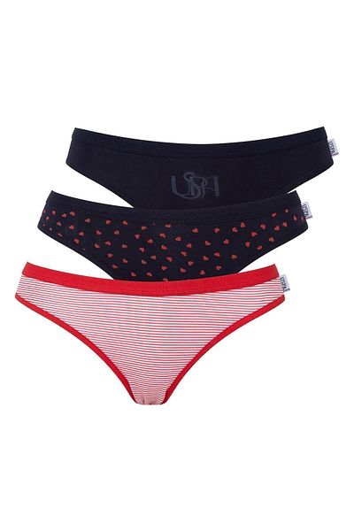 U.S. Polo Assn. Women's Red-Carmahal Colorful Slip Set of 3 - Multiple Colors