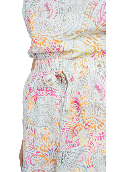 Cherry Lane Ethnic Patterned Linen Tank Top and Shorts Set