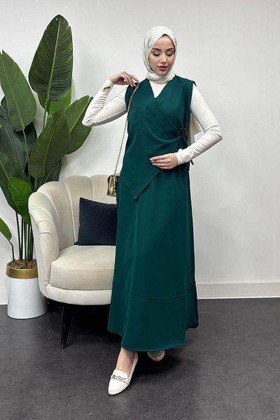 Tesettür Diyarı Dubai Vest Skirt Dumbbell Fabric Set