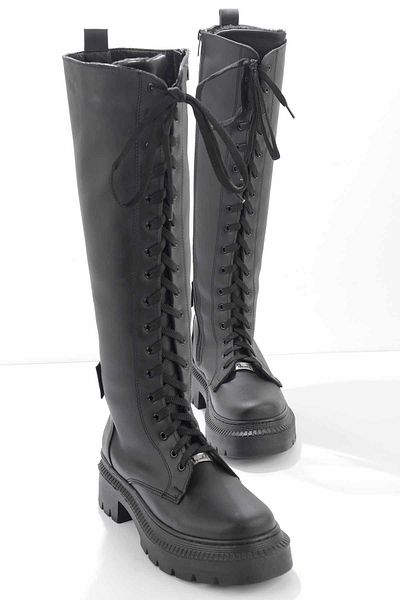 Bambi Μαύρα ματ γυναικεία μποτάκια Κ 03189700609