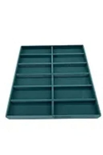 MeGass Dekor Domestic Production Havana Model Suede Fabric Green Color 38 Cm / 36 Cm Glasses Display Drawer Stand