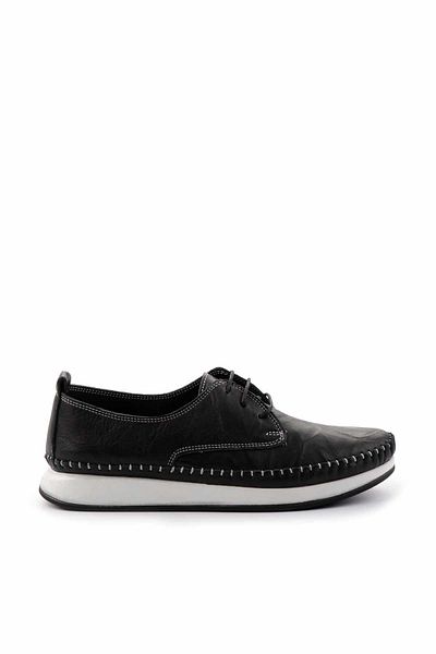Bambi Black Leather Women's Casual Shoes K01908111103