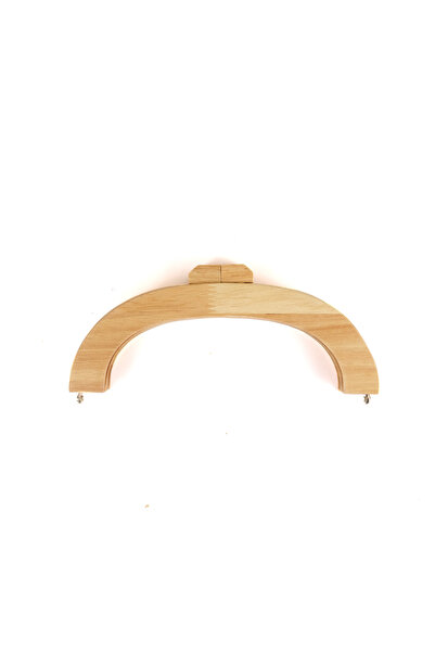 Prestij Boncuk 20 cm Ahşap Çanta Bursu Dekoratif Başlıklı Natural