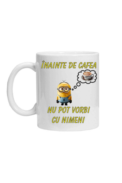 OEM Cana albă personalizată „înainte de minion de cafea”, INOVATIX®. 330 ml