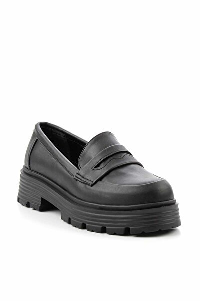 Bambi Siyah Kadın Loafer Ayakkabı K01936092009