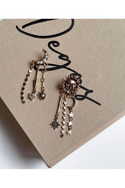 gingillo aksesuar Brand Model Sun Moon Earrings