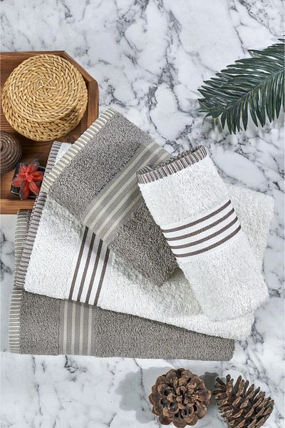 Formeya Badetuch-Set - Badetuch-Set - Badetuch und Haartuch-Set (2 Stück 50x90 cm + 2 Stück 70x140 cm)