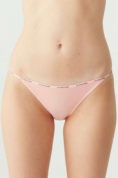 U.S. Polo Assn. Women's Salmon 3-Piece Thong Slip Set Multicolor