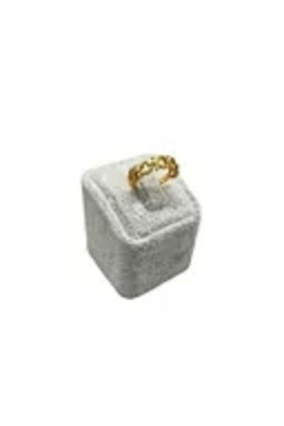 MeGass Dekor Domestic Production Suede Fabric Gray Color Single Ring Display Accessory