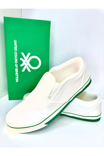 SHOP MALL Summer Cloth Espadrille Style Comfortable and Stylish Men's Casual White Shoes