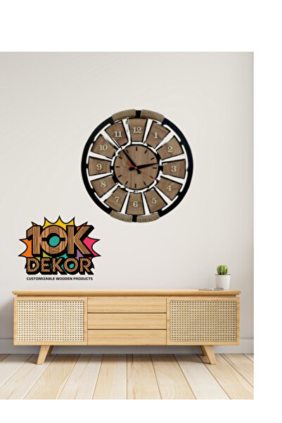 10kdekor Ahşap Halatlı Dekoratif Duvar Saati