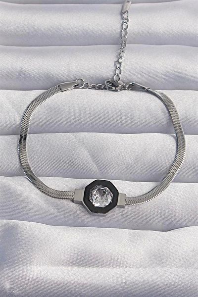 Clariss 316L Steel Silver Color Zircon Stone Enamel Italian Chain Serenay Bracelet