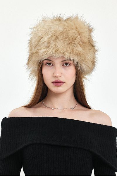 Fluffy Turkey Russian Style Fluffy Heart Women's Winter Fur Hat - 58-60 cm
