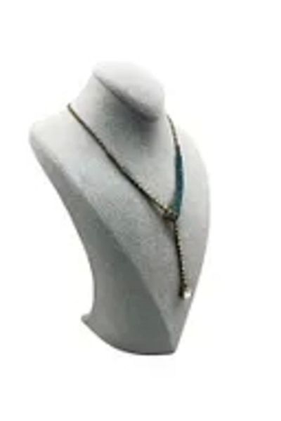MeGass Dekor Domestic Production Suede Fabric Gray Color 24/15 cm Necklace Choker Chain Jewelry Display Triangle Mannequin