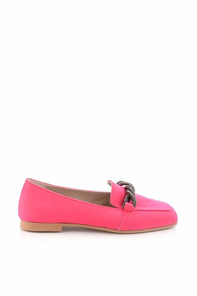 Bambi Γυναικεία Loafer Παπούτσια Ματ Φούξια Σατέν Κ 01641166438