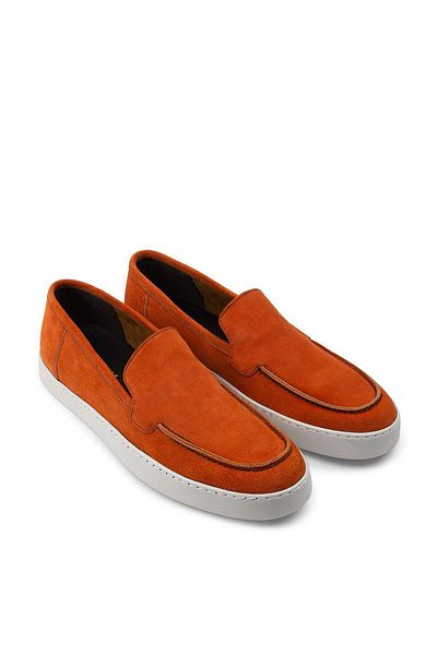 Deery Γνήσια Suede Orange Loafer Ανδρικά Παπούτσια