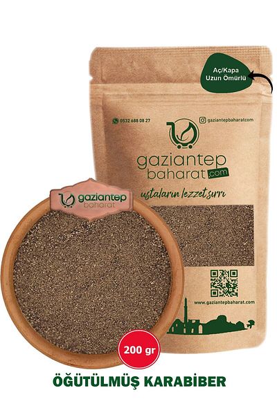 Gaziantep Baharat Black Pepper Powder 200Gr - Fresh and Rich Aroma, Local Natural Spice