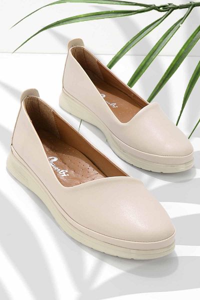 Bambi Beige Women's Ballerina Flats01763201409