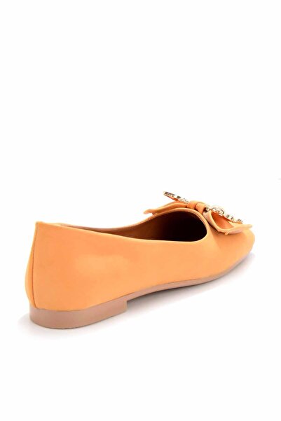 Bambi Turuncu Nubuk Kadın Loafer Ayakkabı K01641121401