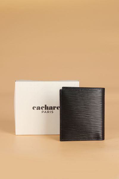 Cacharel 2017 Back Leather Upright Men's Wallet Black Card Holder Tree Bark