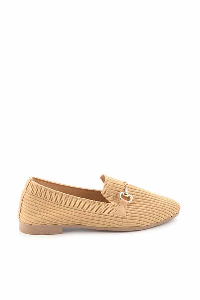 Bambi Camel Knitwear Γυναικεία Loafer Shoes01671302082