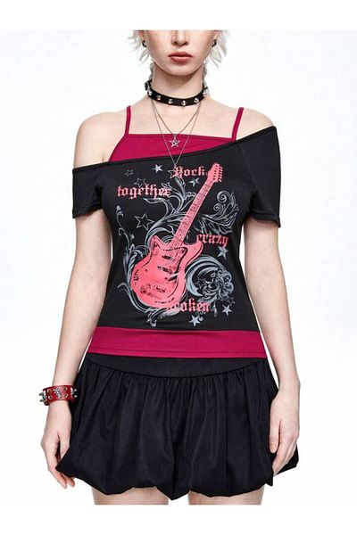 Köstebek Oldskull Rock Together Strap Blouse