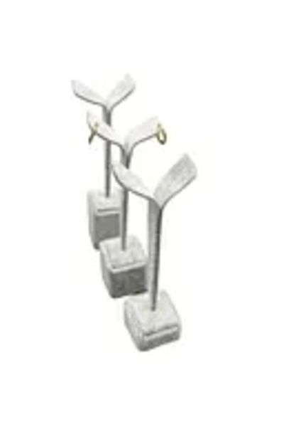 MeGass Dekor Domestic Production Suede Fabric Multiple Gray Color 20/17/15 cm Earring Display Accessory