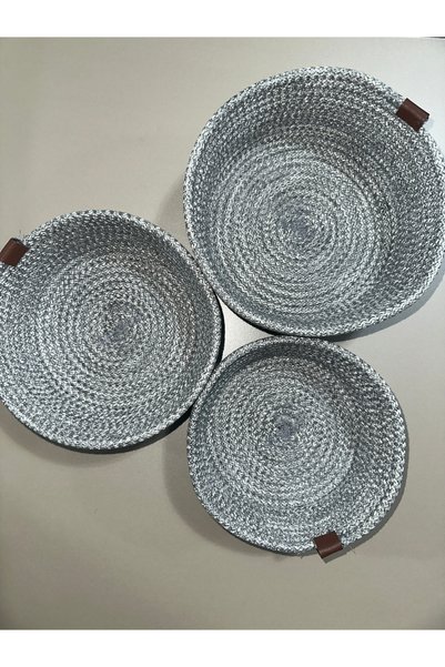 MADAM Std wicker basket handmade 3-piece bathroom organizer multi-purpose classic