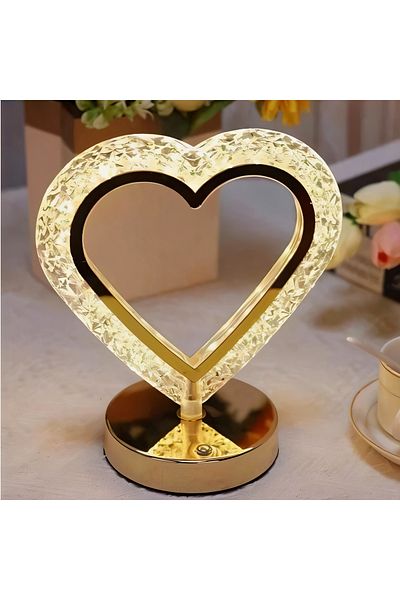 Generica Touch-activated, 3-level lighting and charging heart-shaped light decor stand, 16 x 19 cm