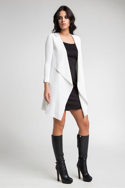 Laranor Women's Ecru Scuba Cardigan 15L4497-L